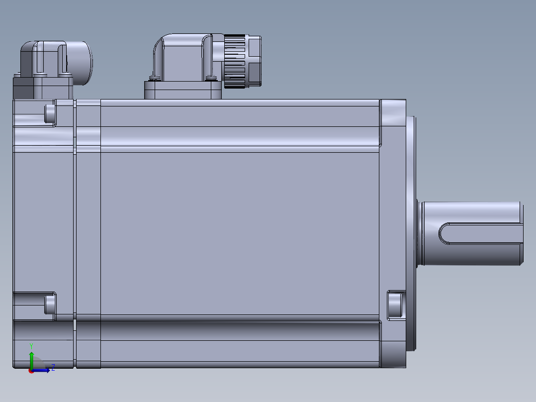 汇川电机（750w中惯量普通）MS1H4-75B30CB-A331Z 外形图左视图
