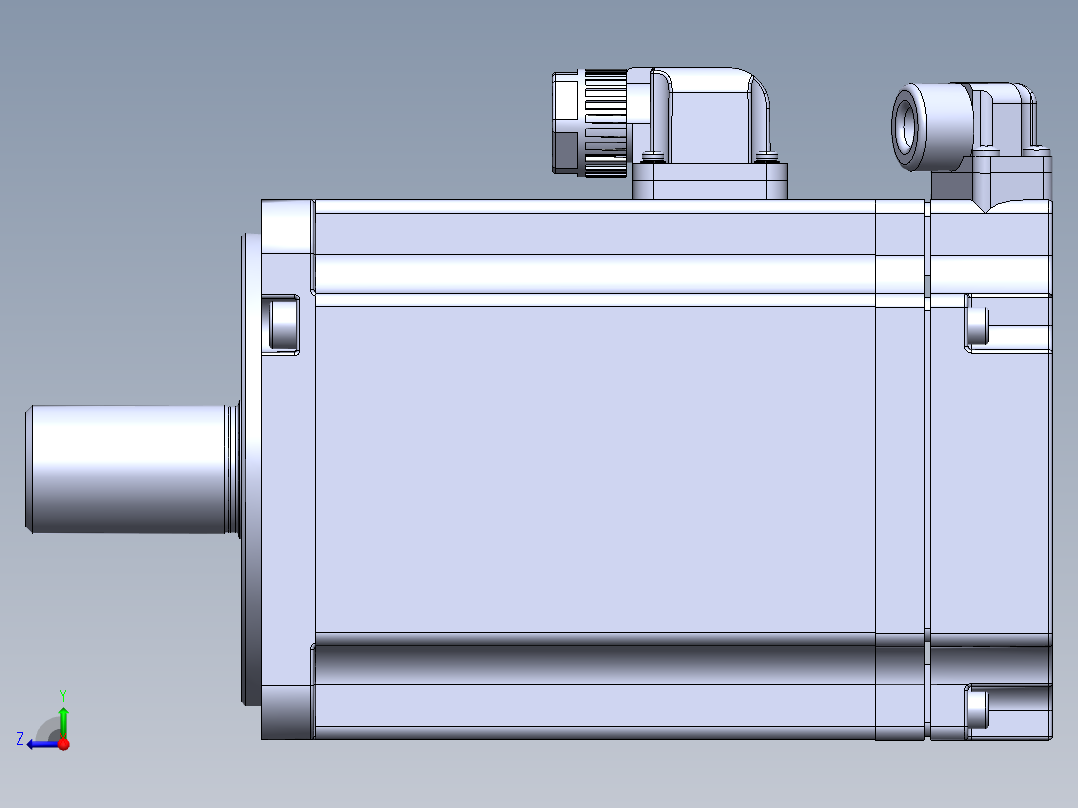 汇川电机（750w中惯量普通）MS1H4-75B30CB-A331Z 外形图右视图