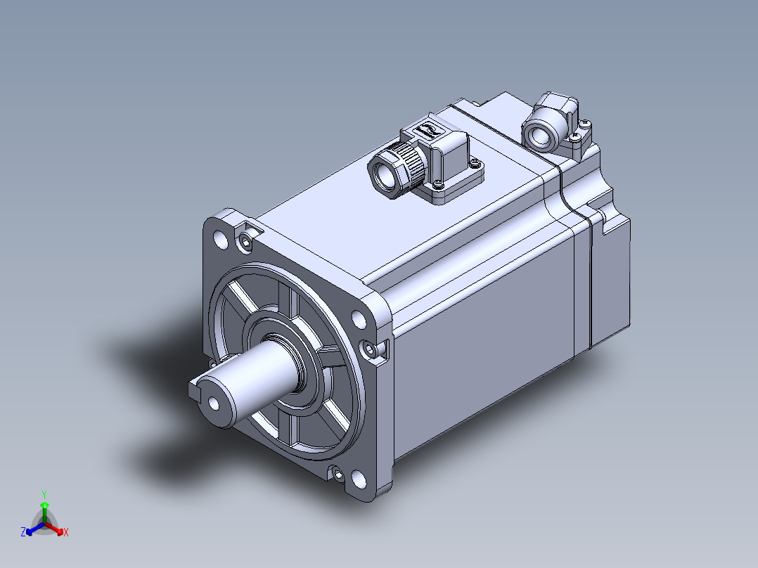 汇川电机（750w中惯量普通）MS1H4-75B30CB-A331Z 外形图正等轴测图