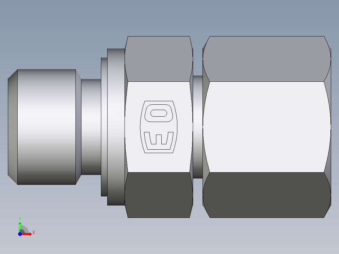 卡套式工业通用硬管接头EO_Swivel_connector_EGE10LMEDCF前视图