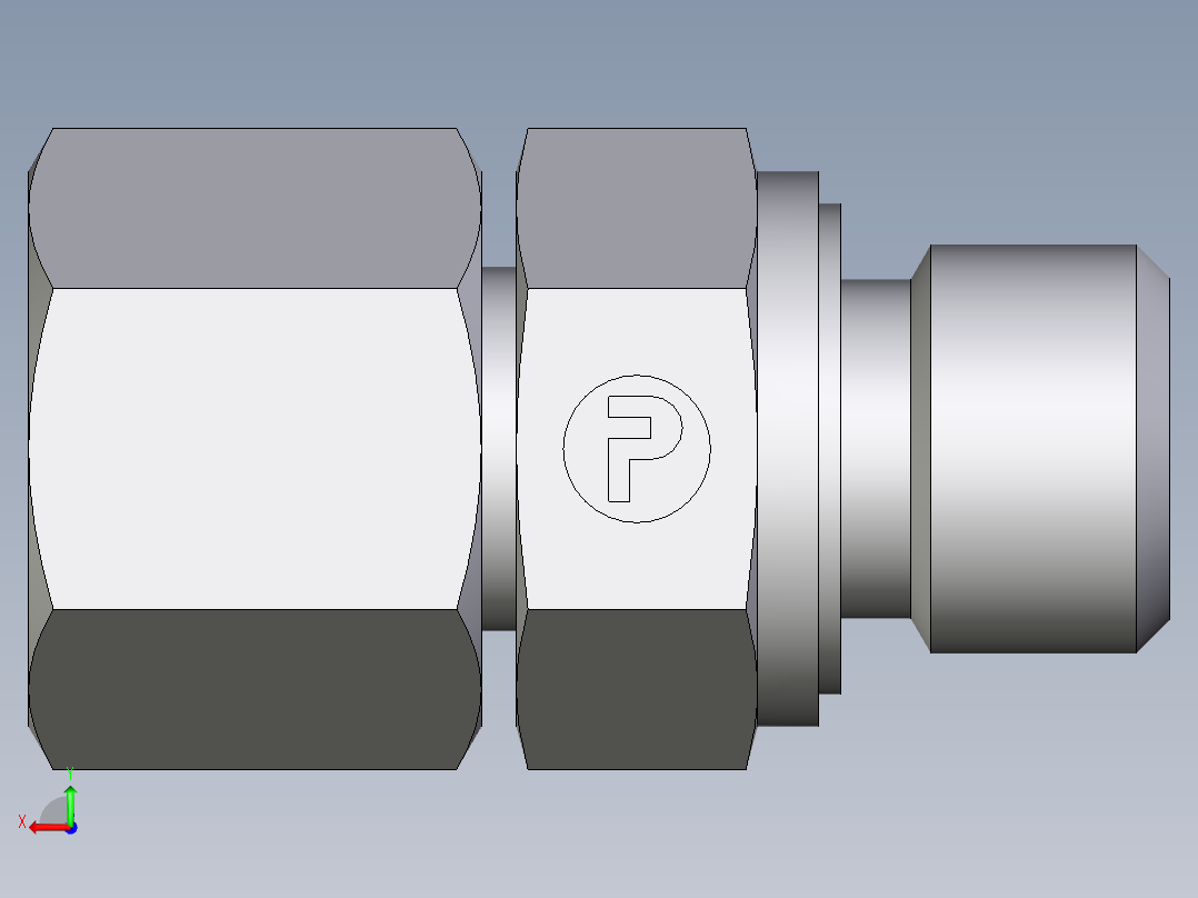 卡套式工业通用硬管接头EO_Swivel_connector_EGE10LMEDCF后视图