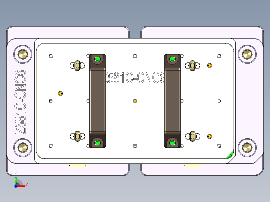 Z581C-笔记本CNC工装夹具三维模型CNC6-0810前视图