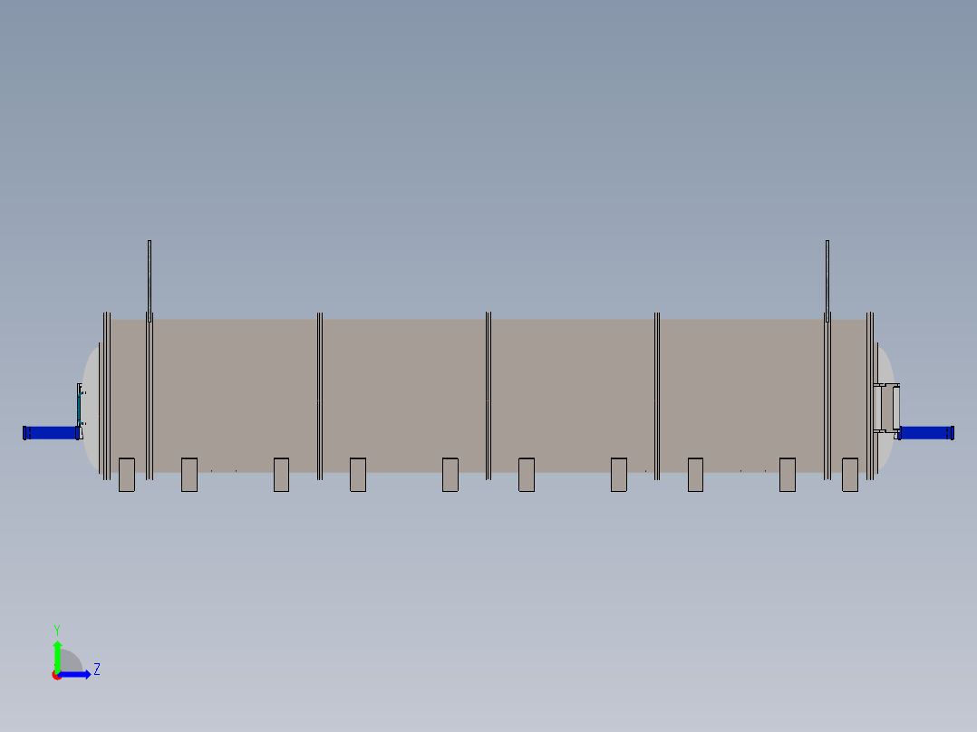 连续式高温纯化炉左视图