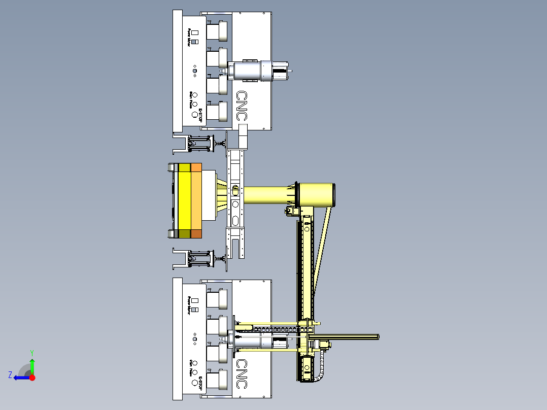 履带梁的钢印打刻与举升AGV运输组合右视图