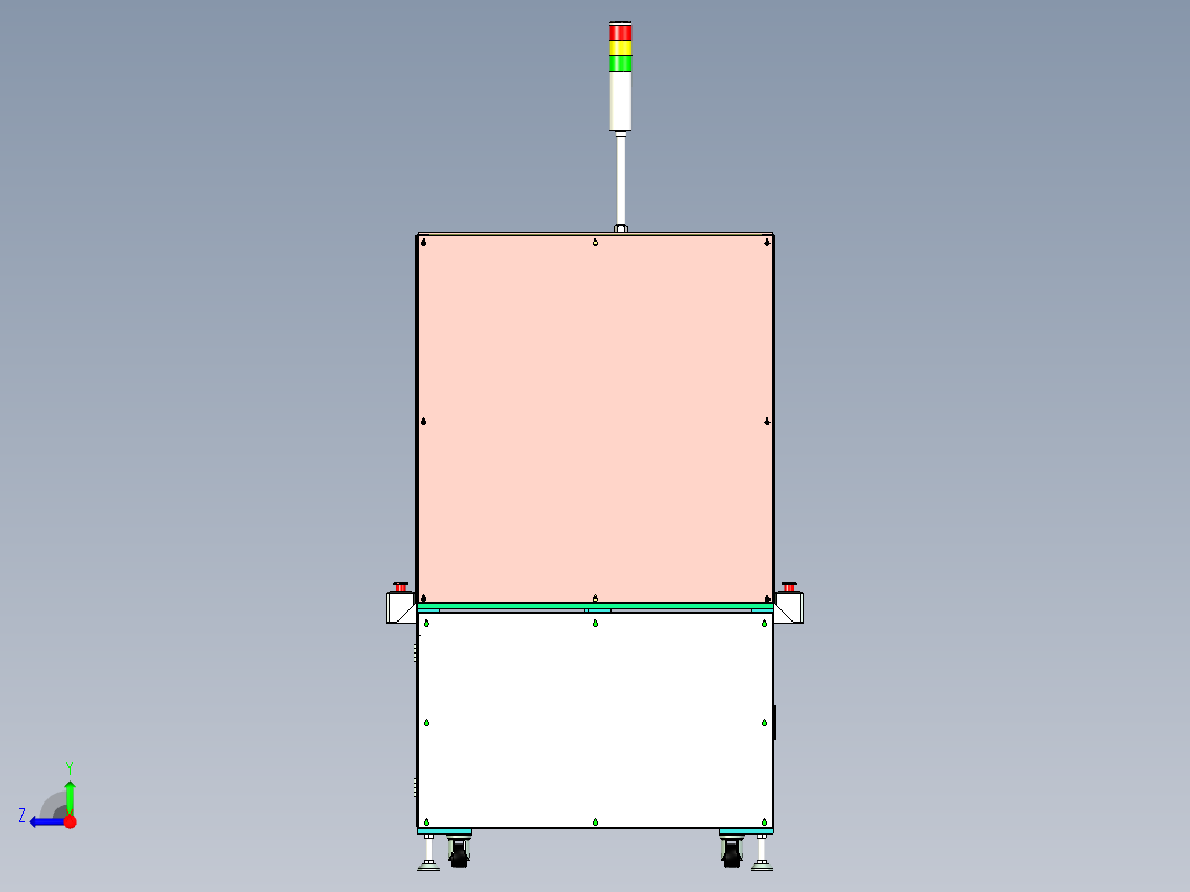非标电子产品装配单机设备外框设计右视图