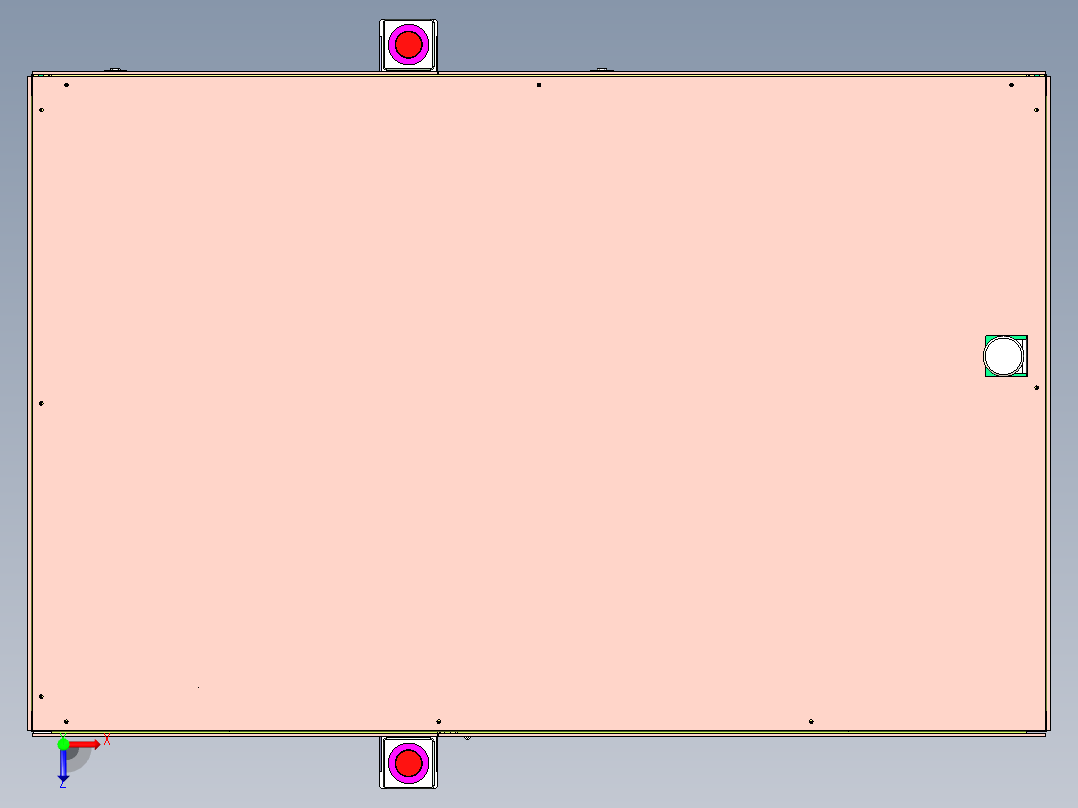 非标电子产品装配单机设备外框设计俯视图