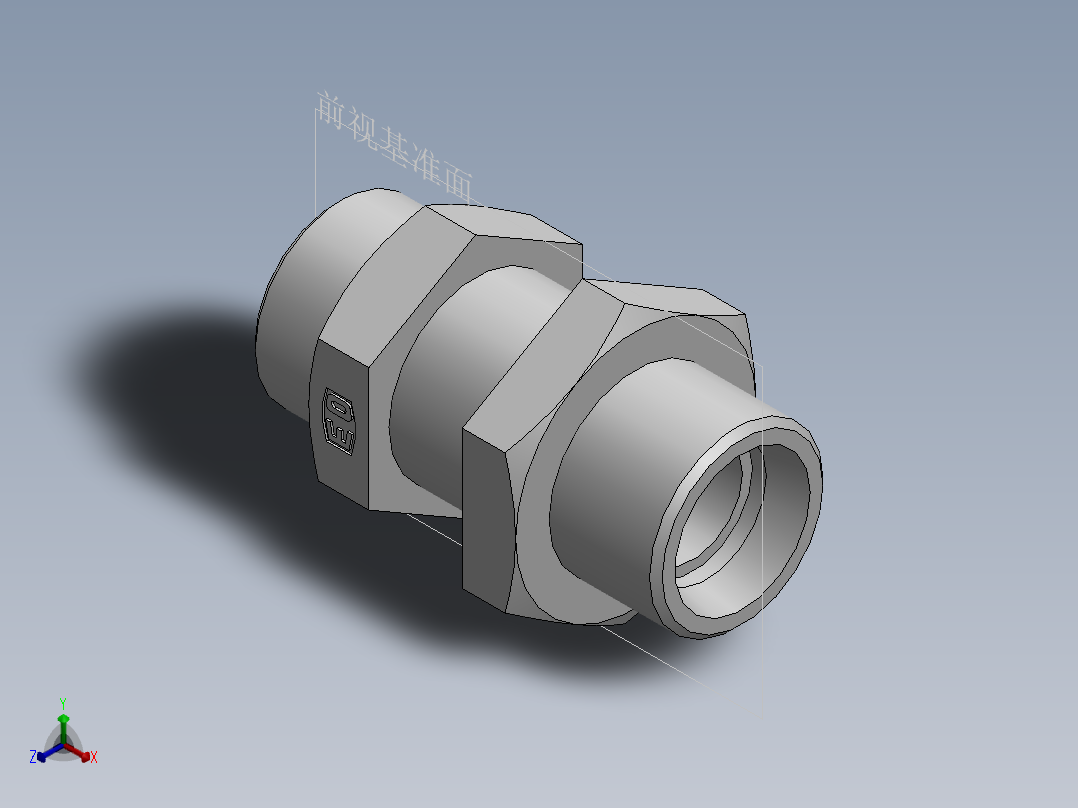 直通隔板接头、6C-26LN正等轴测图