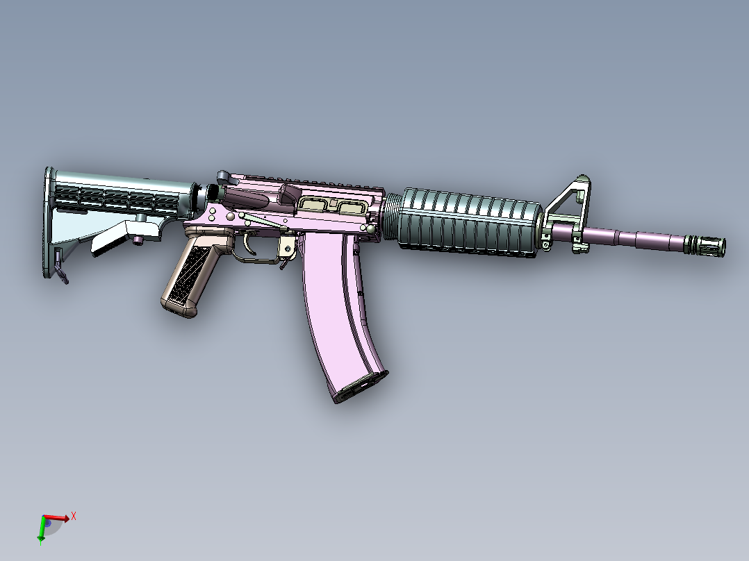 手枪左轮冲锋枪老式狙击步枪设计3D图纸ar-avtomar_3-1 2 STP SW UG X_T