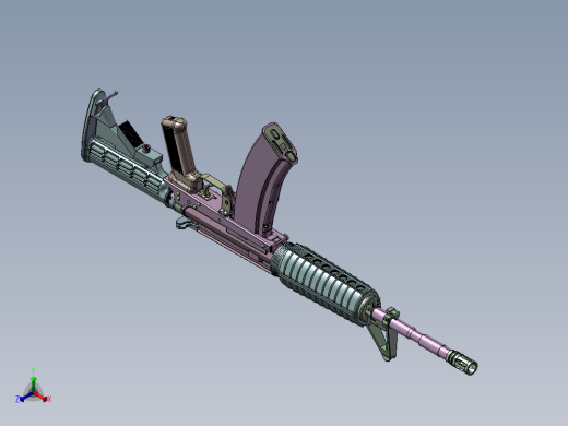 手枪左轮冲锋枪老式狙击步枪设计3D图纸ar-avtomar_3-1 2 STP SW UG X_T正等轴测缩略图
