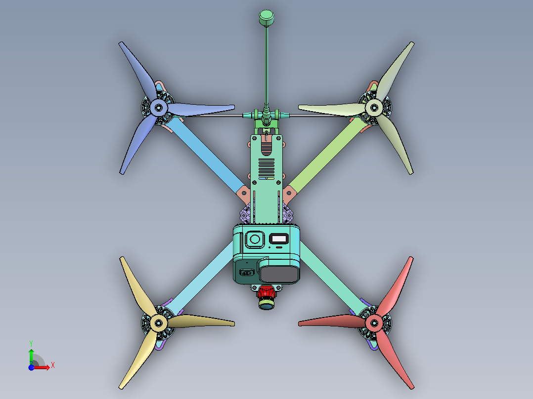 5英寸花式FPV无人机-俯视图