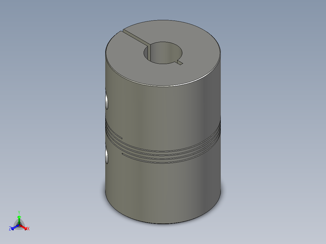 BF1梅花型联轴器15-20x66x45正等轴测图