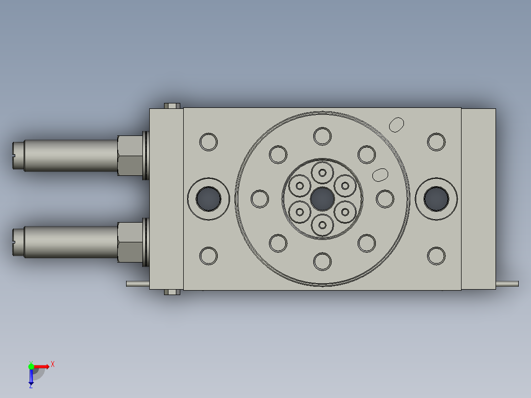 旋转气缸HRQ50A亚德客俯视图