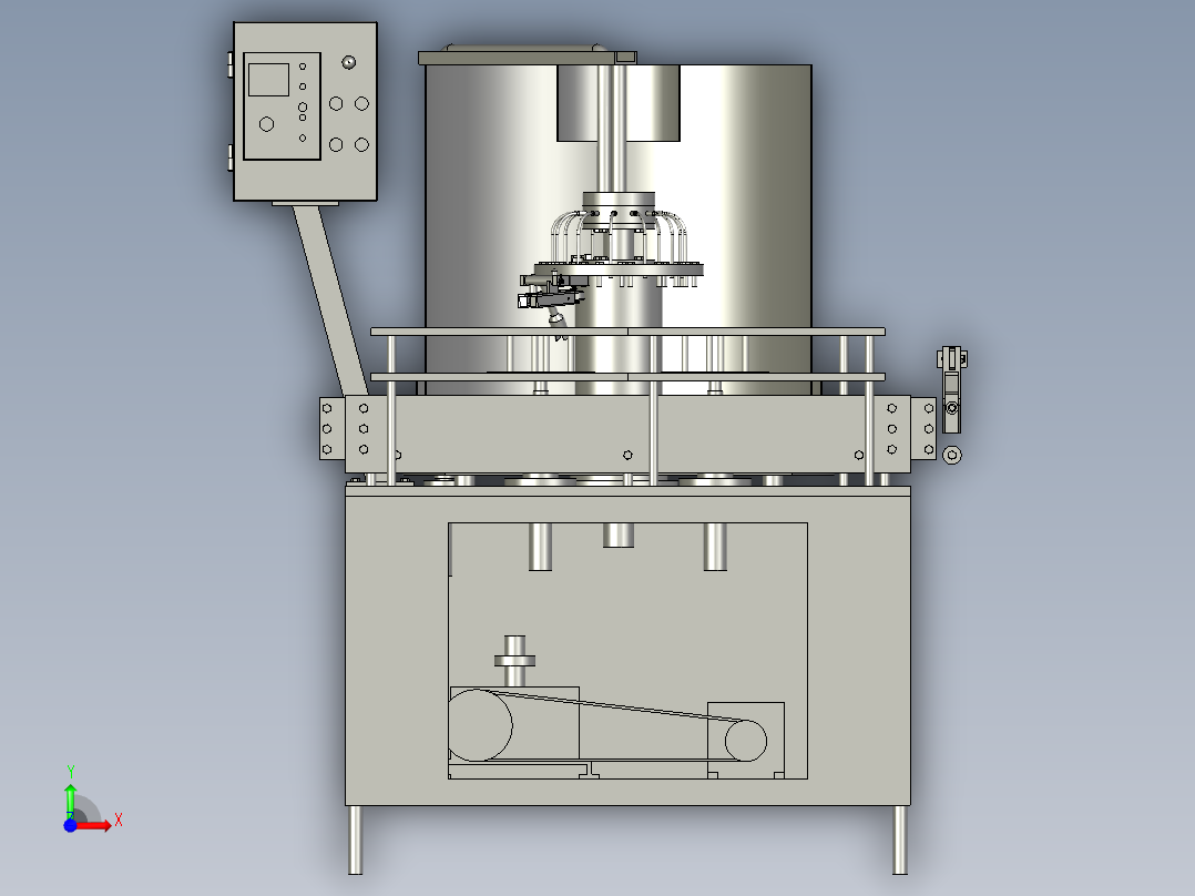 自动半旋转清洗装置前视图