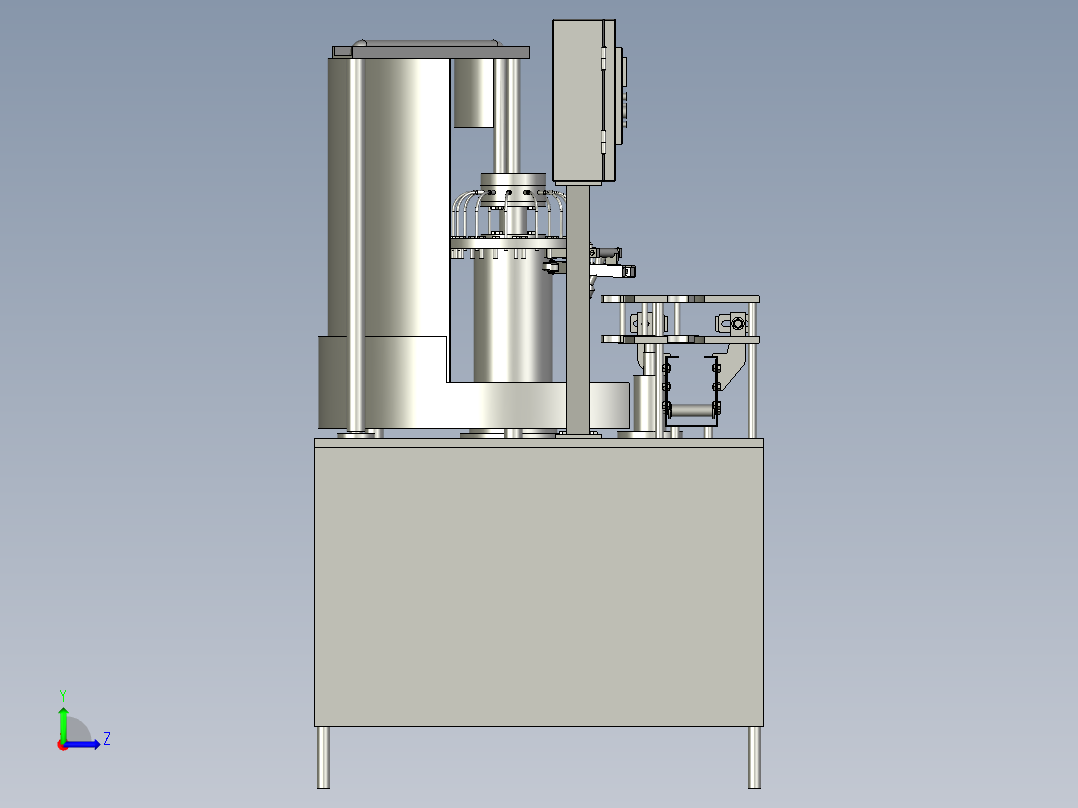 自动半旋转清洗装置左视图