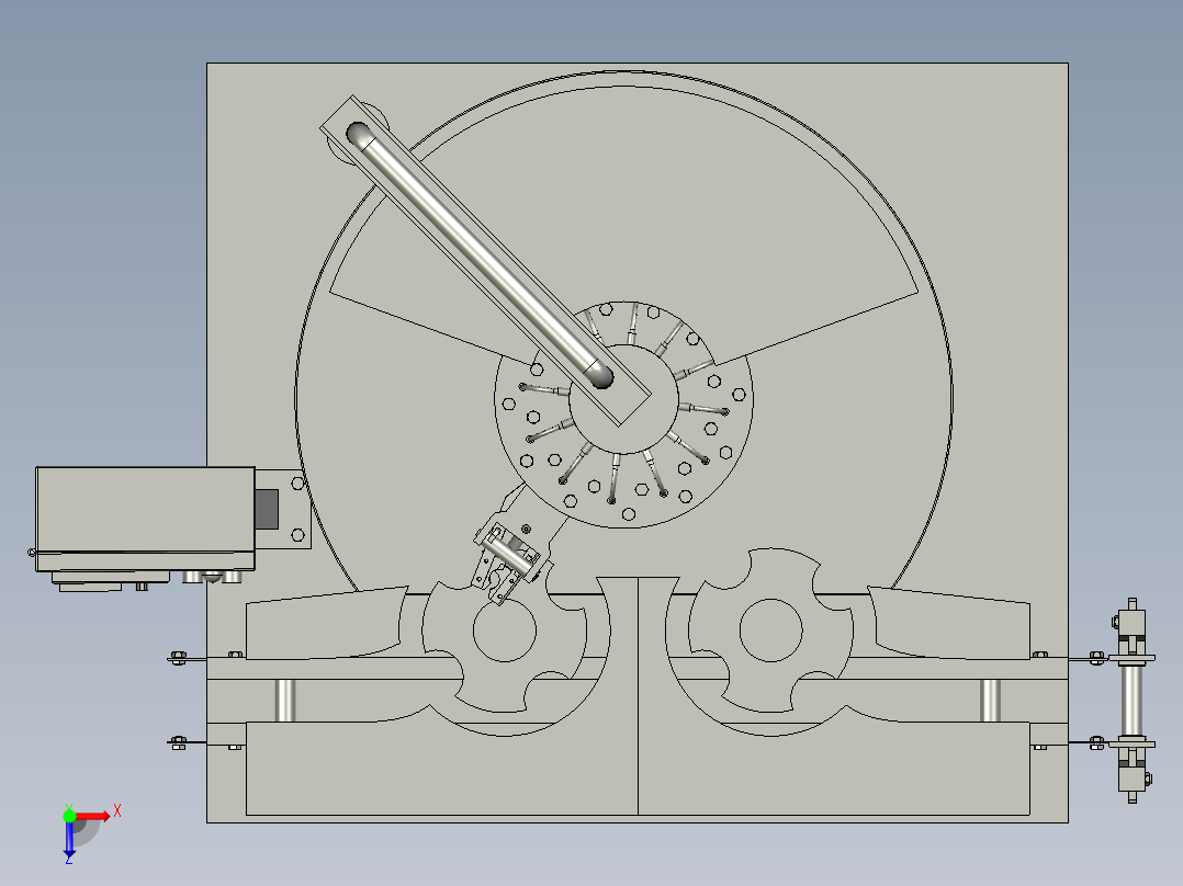 自动半旋转清洗装置俯视图