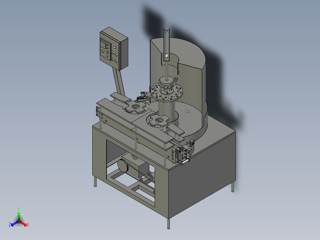 自动半旋转清洗装置正等轴测图