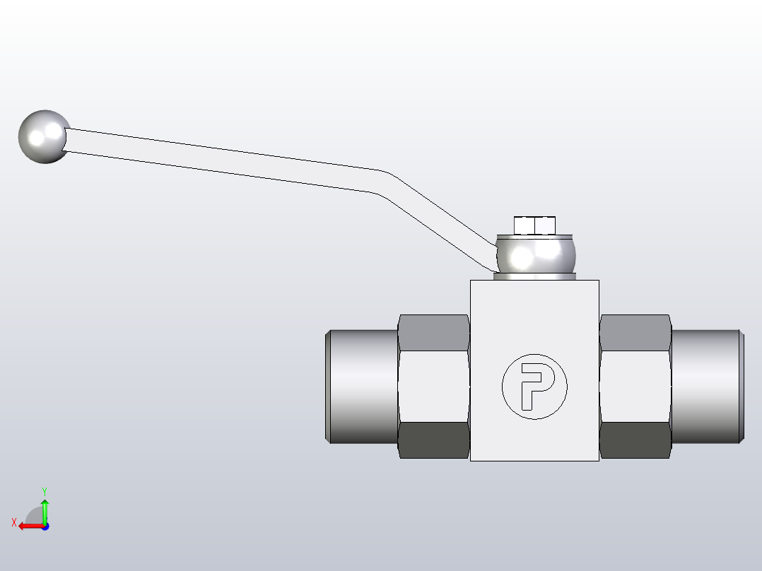 EO标准液压接头二通球阀钢制KH14SX后视图