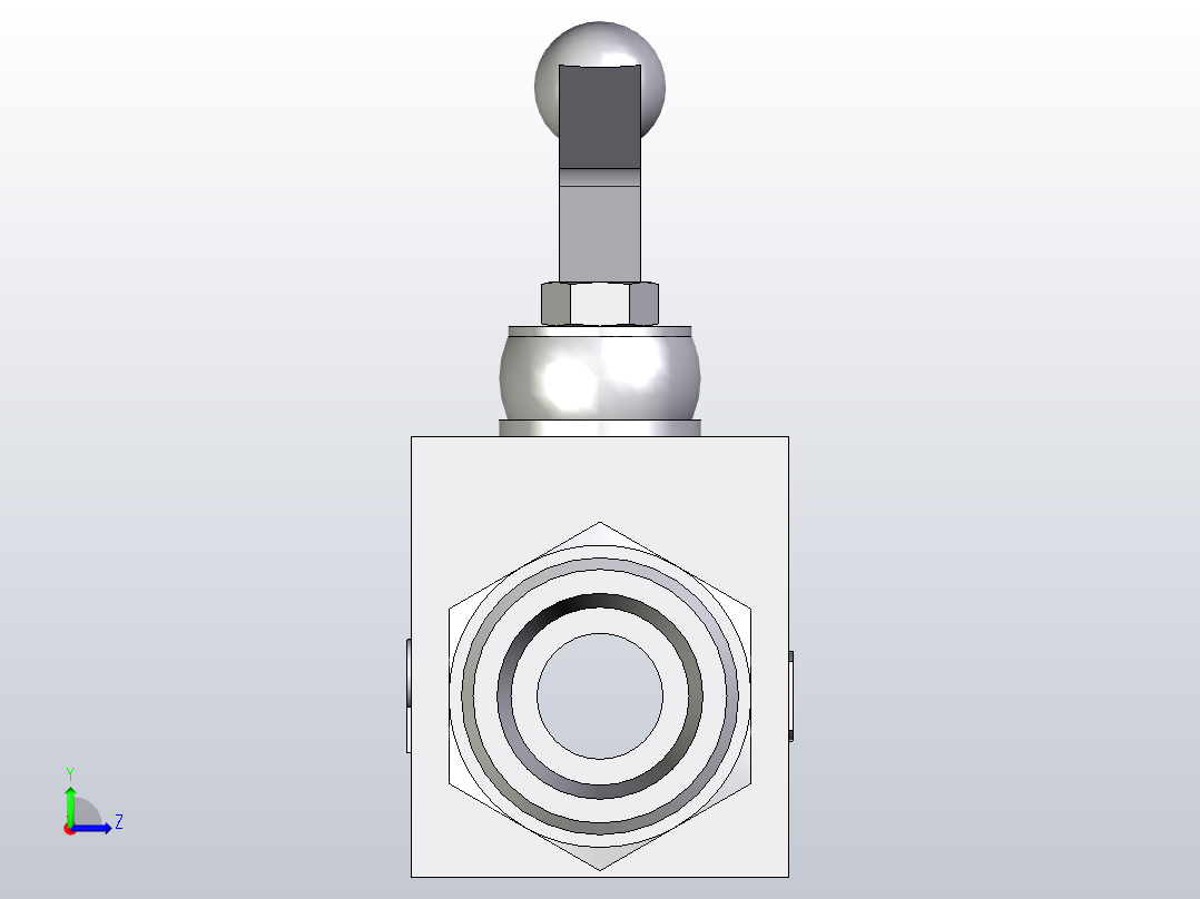 EO标准液压接头二通球阀钢制KH14SX左视图