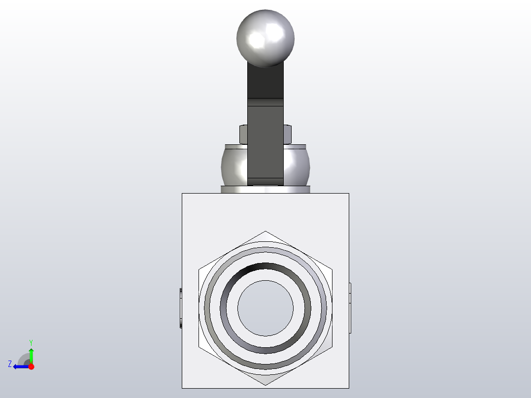 EO标准液压接头二通球阀钢制KH14SX右视图