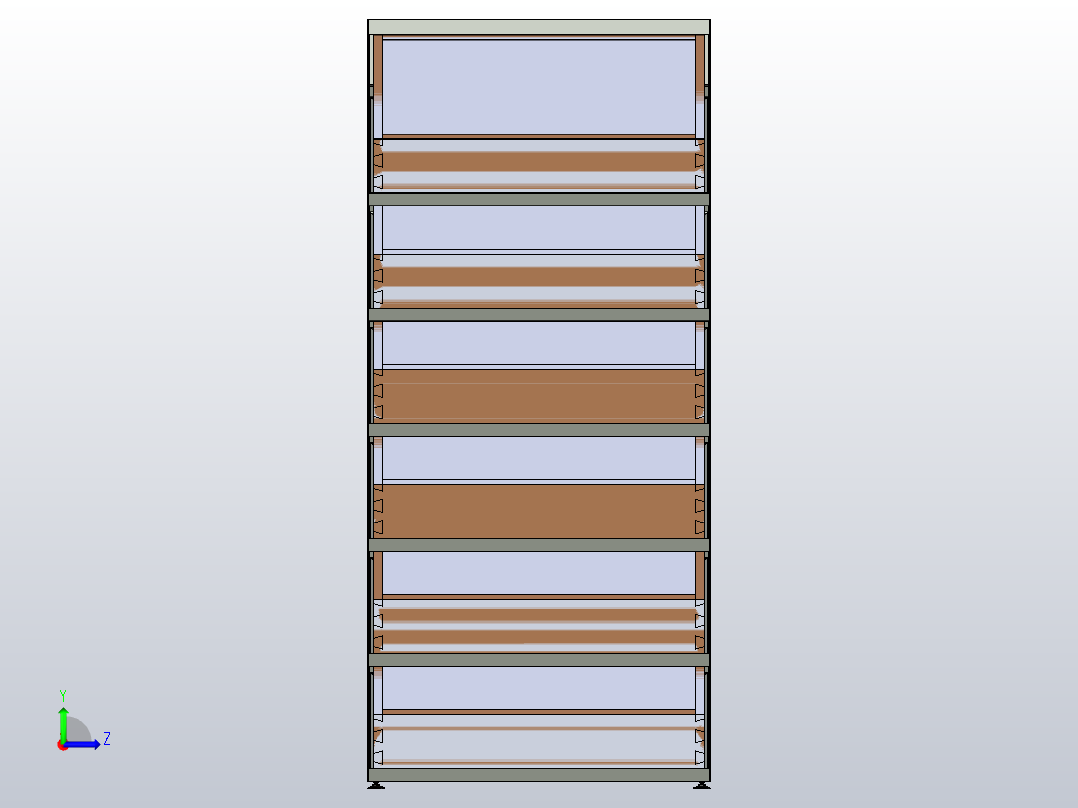 2号货架。商店的家具左视图