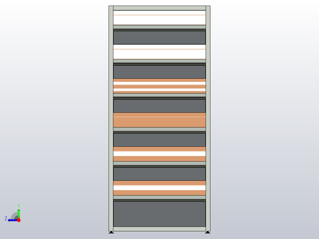 2号货架。商店的家具右视图