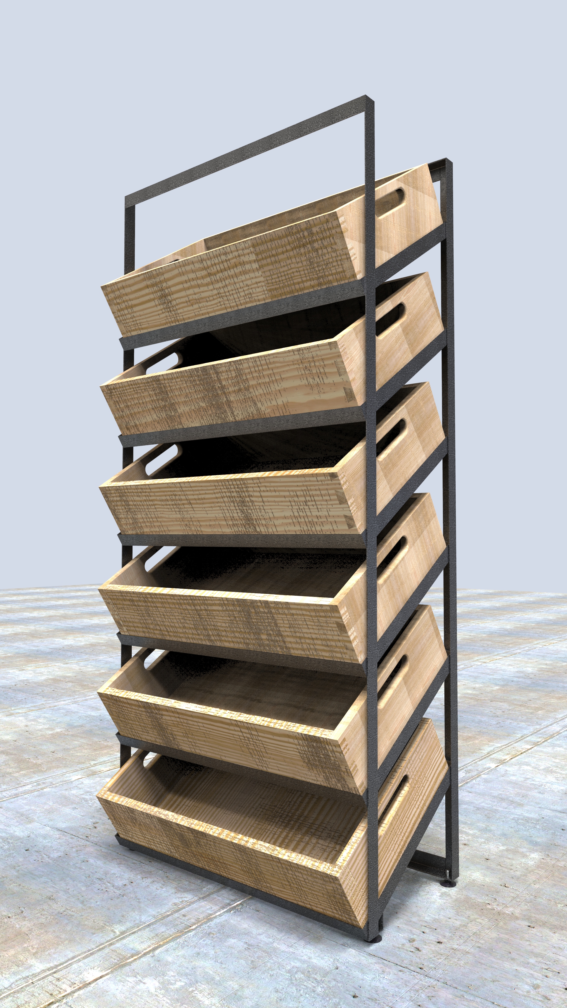 2号货架。商店的家具