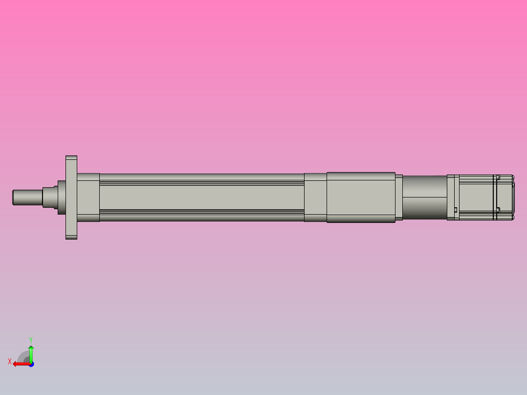 RKD50-150-D-FA-40-60减速机-B3直连电动缸后视图