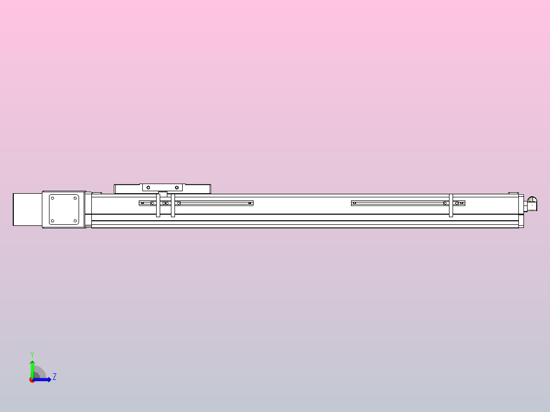 MCB10无尘皮带滑台[MCB10-L32-500-R-100W-C3]左视图