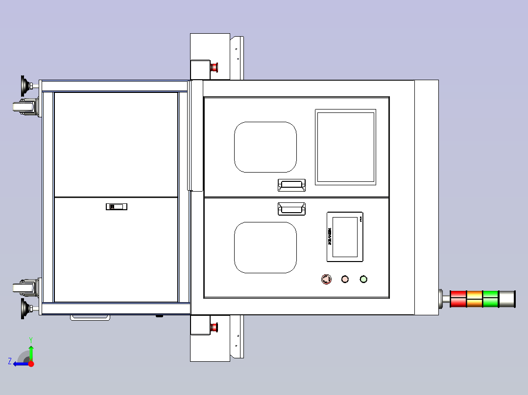 一款激光打标机3D模型右视图
