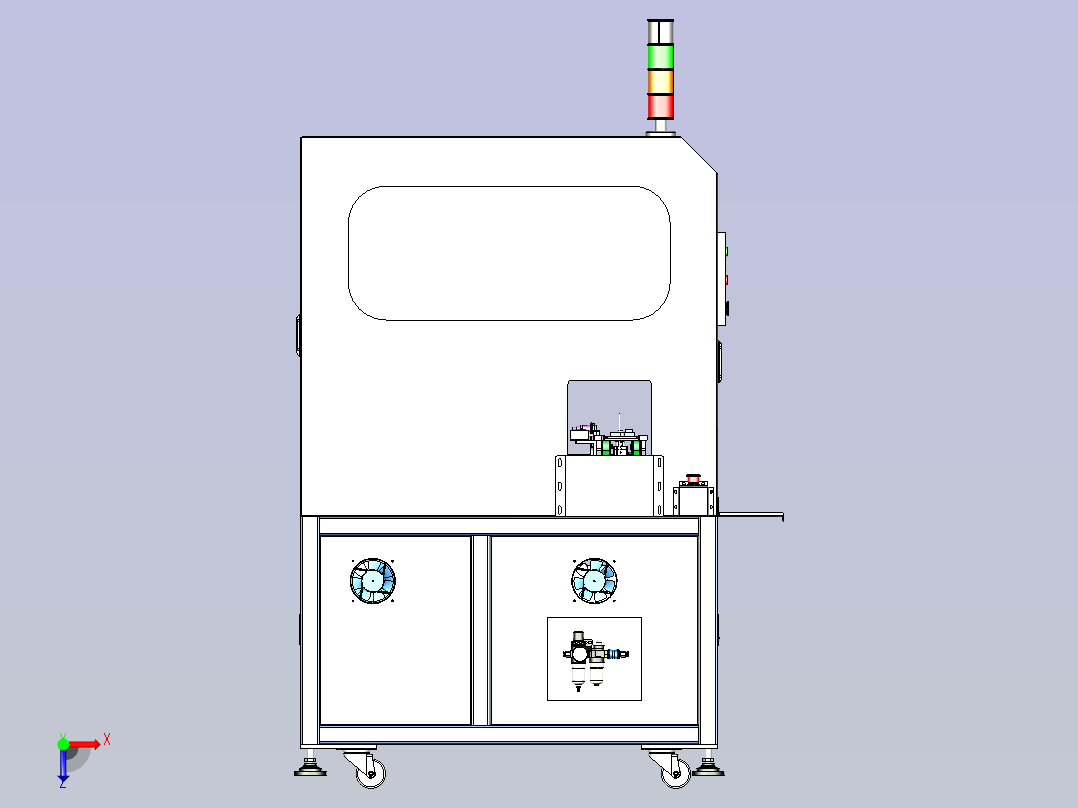 一款激光打标机3D模型俯视图