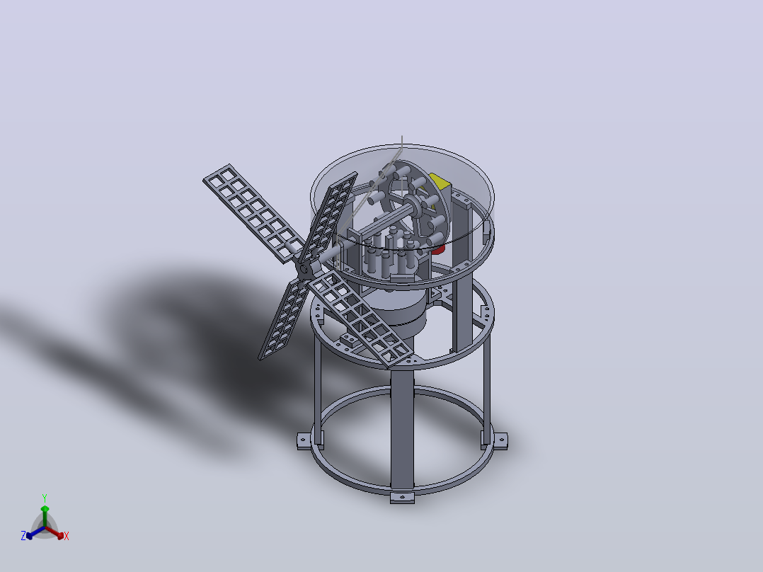 研磨谷物风车模型3D图纸正等轴测图