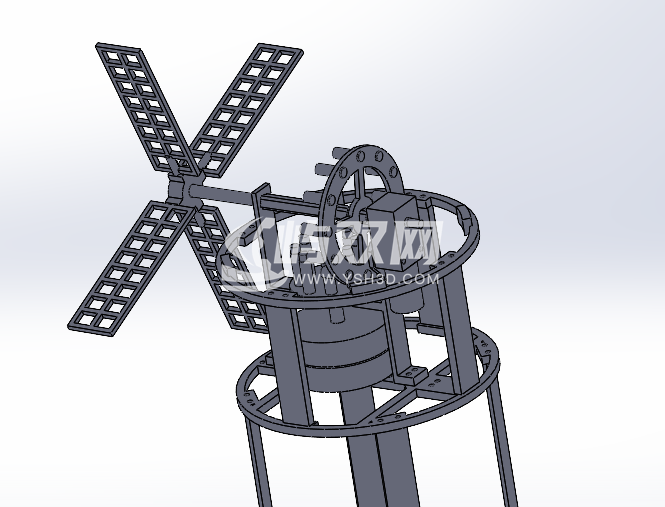 研磨谷物风车模型3D图纸