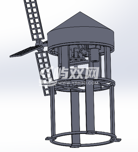 研磨谷物风车模型3D图纸
