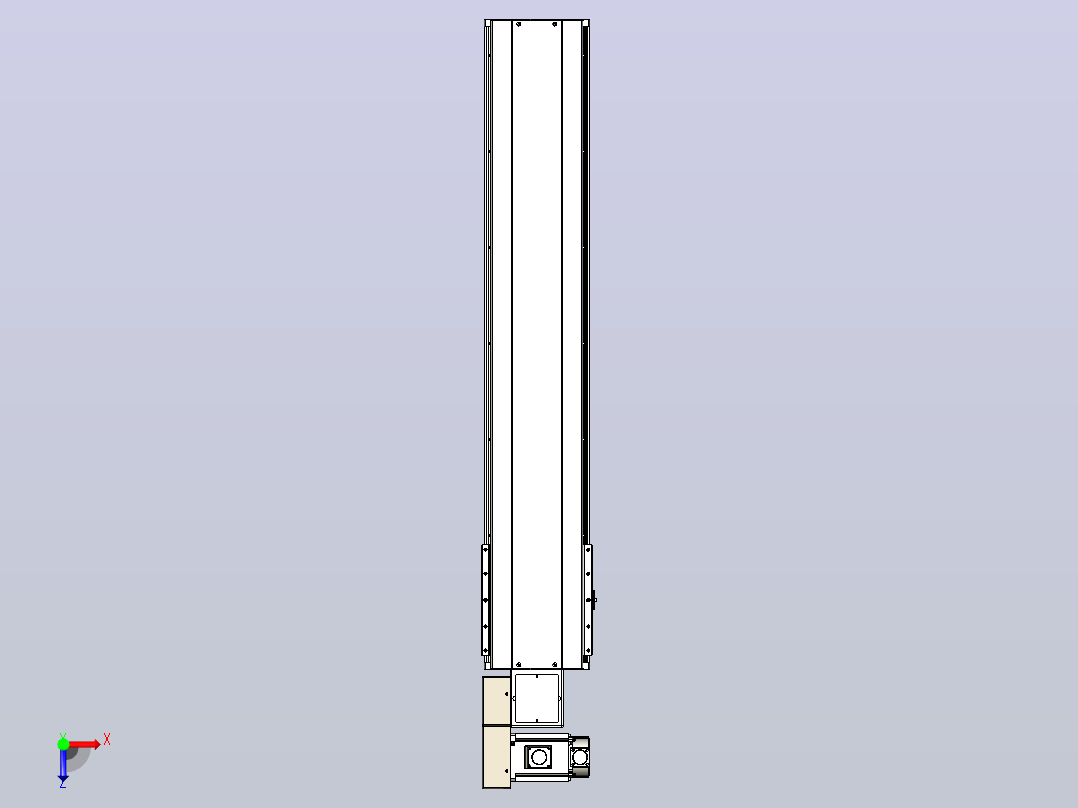 皮带直线轴半封闭可选导轨TPA-HNB-220D-176-L950-ML-C-P1K-N3俯视图