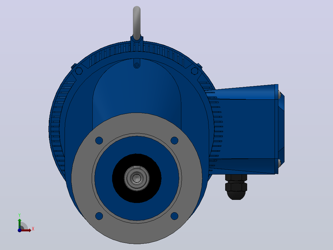 RXF67法兰轴伸式安装斜齿轮减速机RX67-Y3-4P-100-M1-0°-Φ160前视图