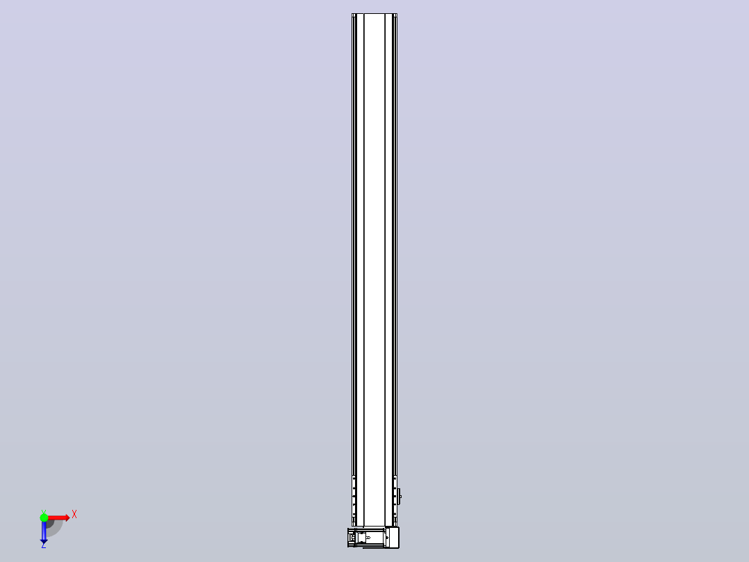 皮带直线轴半封闭可选导轨TPA-HNB-140D-120-L1350-RU-Y-P40-N3俯视图