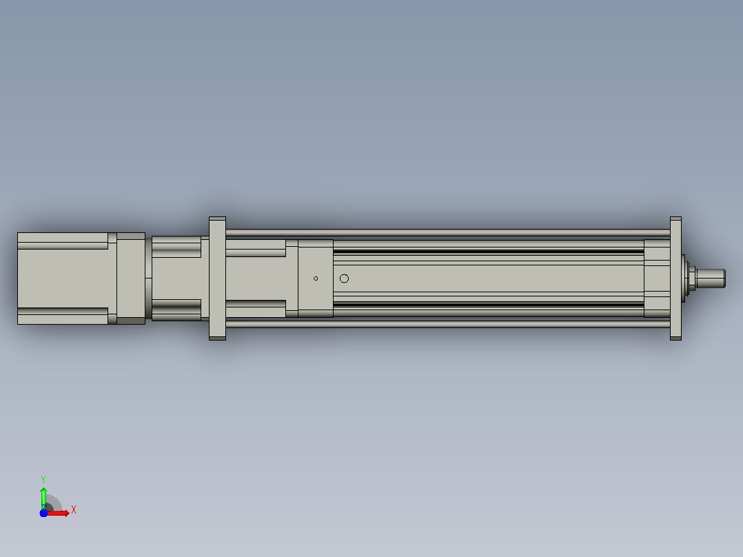 JRX100-FA-L5-300-W-ZX-1KW+减速机JRX100-FA伺服专用电缸（1KW电机直连）前视图