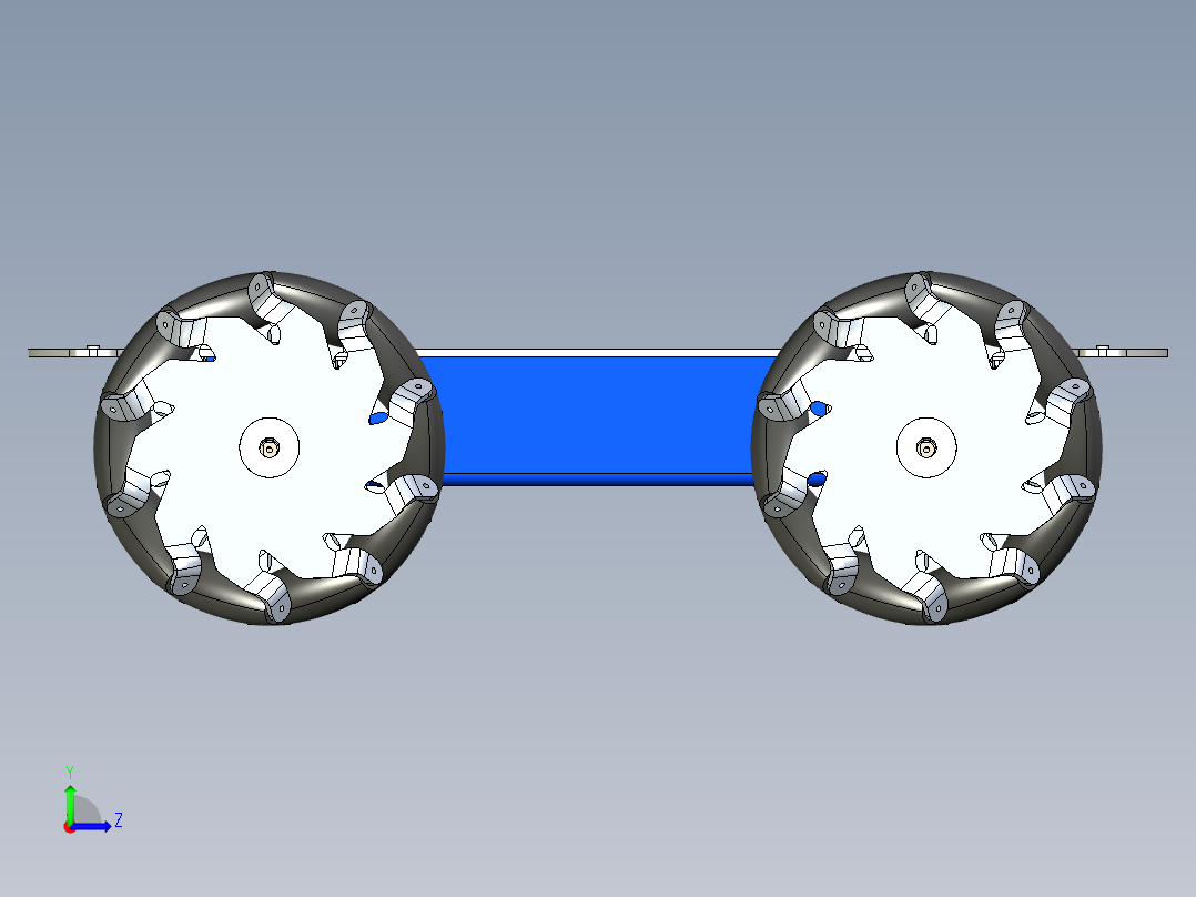 麦克纳姆轮底盘简易结构左视图