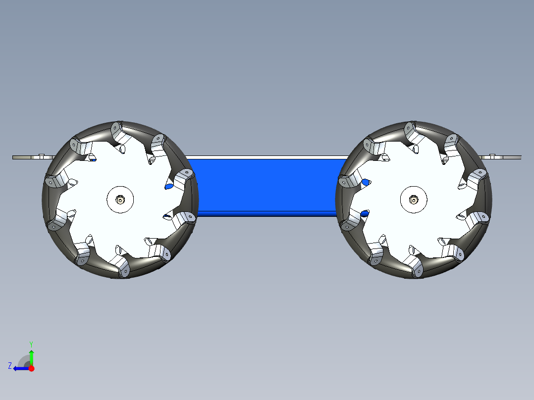 麦克纳姆轮底盘简易结构右视图
