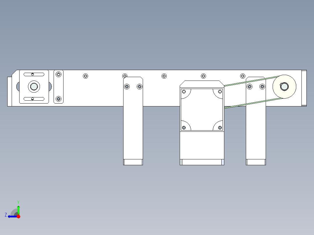 A10_同步带连接小型输送带右视图