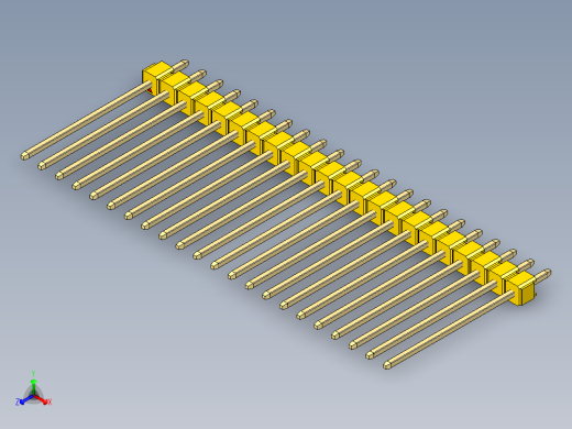 彩色公头100mil（2.54mm）系列-DS1021_yellow_1x22p_100mil_Type19_rev1.0