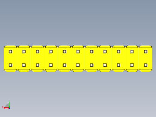 彩色公头100mil（2.54mm）系列-DS1021_yellow_2x11p_100mil_Type19_rev1.0后视缩略图