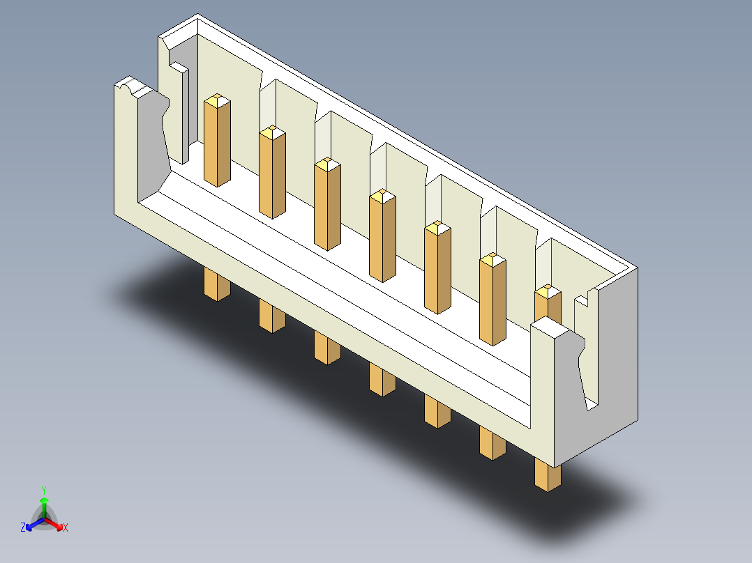 JST-B7B-EH-A正等轴测图