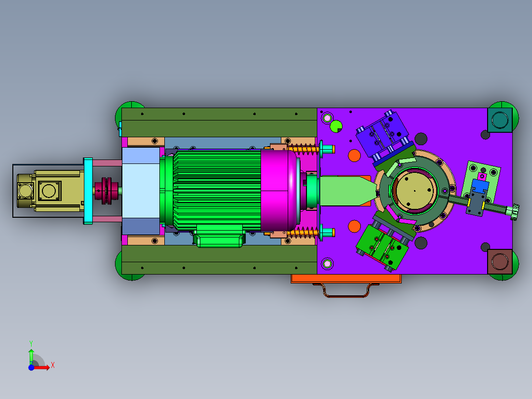 管筒排水口端面自动加工机前视图