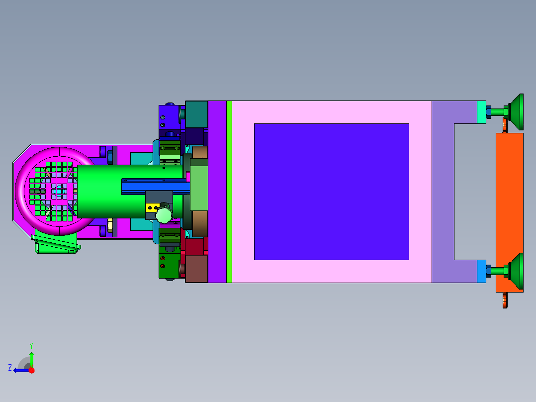 管筒排水口端面自动加工机俯视图