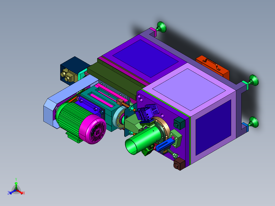 管筒排水口端面自动加工机正等轴测图