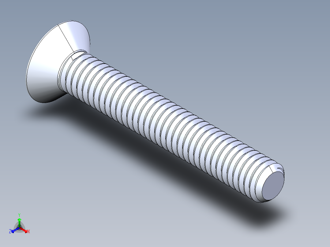 制沉头螺钉-M4_Counter_sunk_25正等轴测图