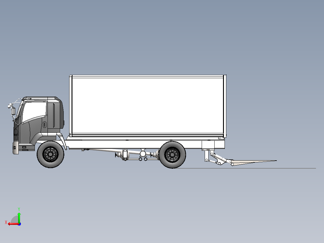 汽车升降尾板的结构设计 包含三维和CAD图纸后视图