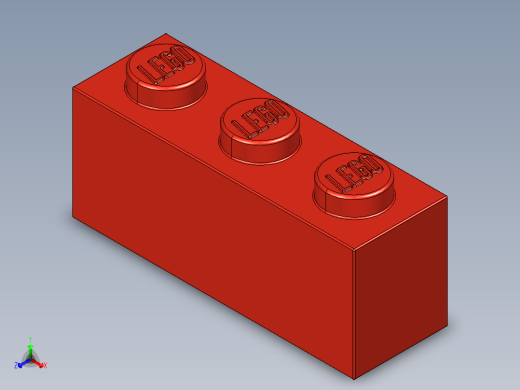 乐高套装 4421基本积木-362221 Bright Red Brick 1 x 3.STEP正等轴测缩略图