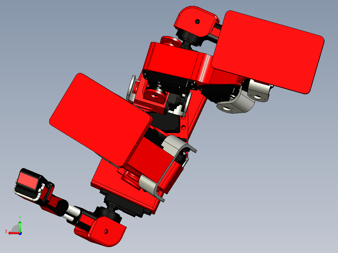 V2人形机器人斗士小队迷你机甲玩具后视图